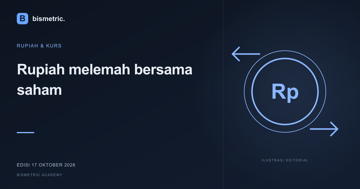 Ilustrasi editorial: Rupiah melemah bersama saham: tiga saluran dampak ke emiten Indonesia | 17 Okt 2026