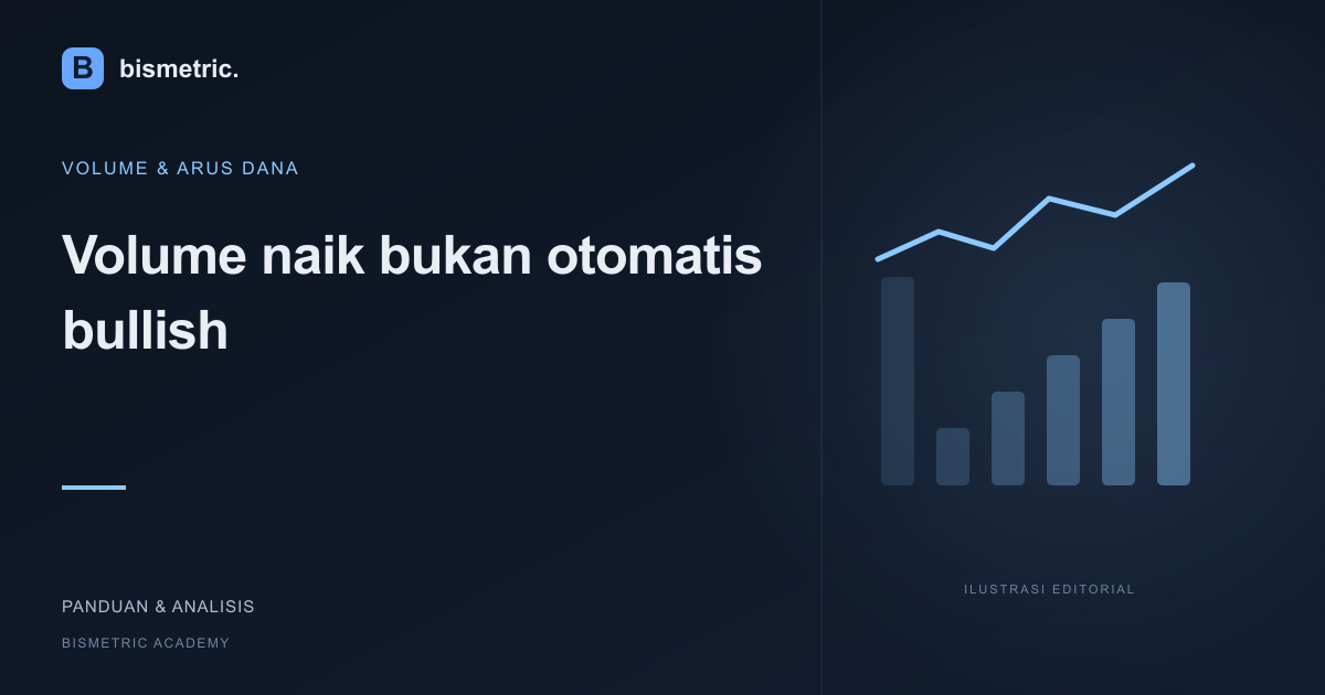 Ilustrasi editorial: Volume naik bukan otomatis bullish: baca aktivitas bersama harga
